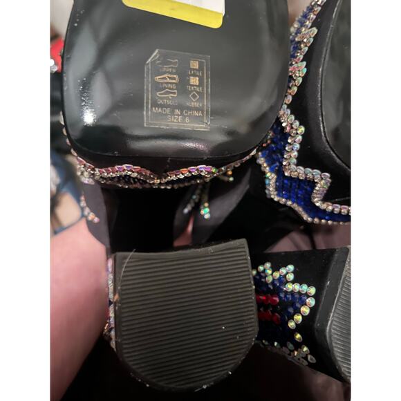 Azalea Wang Logan Women's Rhinestone Platform Sandals Multicolor Size 6 - Picture 10 of 10